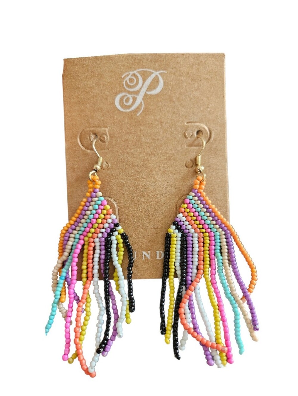 Plunder Multicolor Seedbead Dangle Earrings
